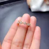 Cluster Rings 2022 Crackling Green Moissanite Ring For Women Jewelry Engagement Wedding 925 Silver Birthday Gift Gold Plated