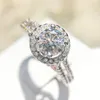 Wedding Rings Real Natural Moissanite Gemstone Bizuteria Silver Color Ring For Women Anillos De 925 Jewelry