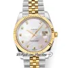 DDF DATUM 126333 A3235 Automatisk herrklocka 41 Two Tone Yellow God Fluted Bezel Mop Diamonds Dial 904l Oystersteel Armband Super Edition Samma serie Kort PURETIME C3