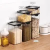 Storage Bottles Transparent Kitchen Bottle Stackable Dry Food Box Tea Coffee Airtight Container Set Organization Tools