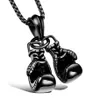 Punk Man Boxing Glove Necklace Box Chain Par Boxing handskar Charms h￤ngsmycken sport fitness smycken halsband