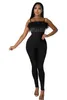 Schwarze Träger-Jumpsuits für Damen, sexy Feder, detaillierte Quasten, Reißverschluss, ärmellos, einteiliger, schmaler Cami-Playsuit für Party, Club, Damenkleidung