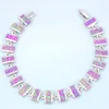 Link Armbanden Groothandel Retail Fashion Fine Pink Fire Opal Bracelet 925 Sterling Sliver Jewelry for Women BNT1522004