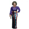 Ubranie etniczne Vintage African Women Multicolor Carzy Sexy Slim Evenig Sukienki Abaya Dubai Luksusowa szat