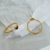 Bagues de cluster Amaiyllis 18K Or Simple Ruyi Safe Lock Ring Niche Index Finger Bull Head Jewelry