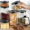 Storage Bottles Transparent Kitchen Bottle Stackable Dry Food Box Tea Coffee Airtight Container Set Organization Tools