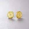 Backs Earrings CMajor Sterling Silver Fine Jewelry S925 18k Gold Plated Rose Relief Delicate Fashion Color Clip For Women