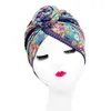 Ethnic Clothing 2022 Style European And American Retro Turban Hat African Handmade Swirl Flower Bohemia Fashion Caps