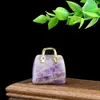 Charms Echter Amethyst Weißer Kristall Achat Quarz Halbedelsteine Handtasche Tasche Halskette Anhänger DIY Charm Schmuckherstellung Zubehör