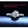 Cluster Rings 1 Natural Moissan Diamond D Color Heart-Shaped Four-Claw 925 Sterling Silver Inlaid Ring
