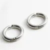 Backs Earrings Round Ear Ring Clip Without Hole Silver Color Stainless Steel Men Women Personality Gifts