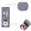 Dinnerware Sets Christmas Tableware Holder Cutlery Silverware Cover Holders Bag Fork Bags Flatware Santa Xmastable Pocket Utensil