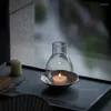 Candle Holders Glass Candlestick Dekoracja domu romantyczna świeca kolacja zen retro wiatrowe świece Centerpiece