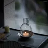 Portacandele Candeliere in vetro Decorazione per la casa Cena romantica a lume di candela Centrotavola Zen retrò a prova di vento