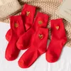 Women Socks Autumn And Winter Cotton Women's Small Flying Squirrel Big Red Step On The Villain's Birth Year Hongfu Embroid