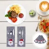 Dinnerware Sets Christmas Tableware Holder Cutlery Silverware Cover Holders Bag Fork Bags Flatware Santa Xmastable Pocket Utensil