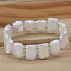 Bracelet Femme Cadeau Mot 925 Sterling Réel Naturel Forme Perle Bracelet Baroque Design Exclusif Eau Douce