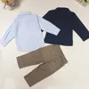 Kleidung Sets 2022 Kinder Baby Jungen Frühling Herbst Formale Set Kinder Casual Anzug Mantel Hemd Hosen 3 Stück 2-8T