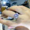 Clusterringe 3CT 5CT Moissanit Diamant Luxus Frauen Ring Brilliant Schnitt D Farbe VVS S925 Silberpaar