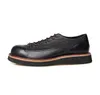 Grain Cargo Full Leather Shoes Gentlemen Fashion High Top Mens Platform Thick Heel Male Oxfords 841