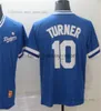 2023 New Baseball Jersey Justin 10 Turner White Green Blue Stitched Jerseys Uomo Personalizzato Donna Gioventù