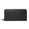 Latest European American women clutch wallets sheepskin leather knitting long cash purse fashion men zipper design wallet card hol220q