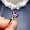 Anelli a grappolo Anello in tanzanite naturale con pietre preziose in argento sterling 925 6x8mm Regalo per feste di tendenza alla moda