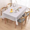 Table Cloth PEVA Waterproof Rectangular Square Garden Cover Home Decorative Plaid Tablecloth Party Supplies