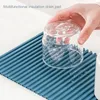 Alfombrillas de mesa Trivet Pad Mat Silicona antideslizante Fácil de limpiar Plato de secado Contador Drenaje Resistente al calor Hogar Cocina Herramienta Simple