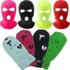 3 buracos inverno quente unisex balaclava máscara chapéu máscara facial preta de malha esqui snowboard chapéu boné hip hop várias cores beanie3135310346