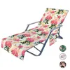 Chair Covers Flower Series Microfiber Lounge Towel Portable Beach Garden Camping Recliner With Side Pocket Summer Cover