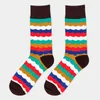 Men's Socks Fashion Warm Colored Striped Dot Cotton Print Art Jacquard Casual Crew Clothing Accessories