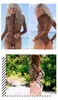Dames slaapkleding Top Fashion Mesh High Neck High Necky Sexy Lingerie Swimsuit Leopard Print European and American Women