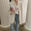 Kombinezony damskie 2022 Solid Kolor Speisure Cardigan Blazer dla kobiet Autumn Loose Lose Jackets Ladies Pojedyncze piersi