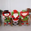 Chair Covers Christmas Cover Decoration Merry Party Holiday Santa Snowman Clothes Kitchen Dining Home Decorations