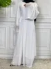 Vêtements ethniques mieux Double couche Abaya Kimono musulman en mousseline de soie Hijab robe islamique dubaï Caftan élégant marocain Caftan femme