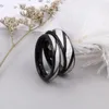 Anillos de boda de acero de titanio negro, joyería de moda japonesa y coreana para parejas, anillo sencillo de moda para hombres