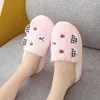 Hausschuhe Winter Frauen Zuhause Warm Innen Niedlich Samt Dickes Plüsch PVC Anti-Rutsch-Flip-Flops Weiche Schlafzimmer Bodenschuhe