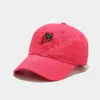 Bordado de fresa gorra de béisbol color sólido sombrero de fruta de algodón cargas de hip hop para mujeres protector solar sombreros