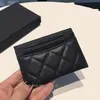 Kreditkortsinnehavare av högsta kvalitet Credit Card Holder C Pink Calfskin Caviar äkta läder Kvinnor Plånboksmynthållare Purse Pocket P239O