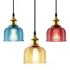 H￤ngslampor nordiska m￥lat glas matsal lampa amerikansk stil barplattform balkong personlighet kreativitet sovrum levande kaf￩