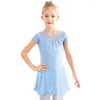 Stage Wear BAOHULU Girls Skirts Short Sleeve Ballet Dress Chiffon Gymnastics Tutu Ballerina Practice Outfit Dance Costume Jumpsuit Women