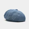 Bérets sans bord avec coeur coton béret chapeau pour femmes automne hiver créateur français peintre britannique octogonal chapeaux cadeau