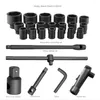 Ensembles d'outils à main professionnels 26pcs Clé à douille robuste 3/4 Hexagone Chrome Molybdène Acier Noir