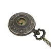 Pocket Watches Black Watch for Men Classical Quartz Women Steampunk Pendant Necklace Gifts pojkar