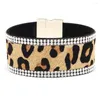 Bransoletki bransoletki dla kobiet Leopard skórzane bransoletka moda bransoletki Pulseira magnetyczna klamra