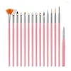 Kits d'art d'ongle brosse outils de dessin pratiques stylo de manucure à effet de motif 3D Portable 15 pièces/perceuse à Point de consigne