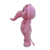 Rosa Elefant Charakter Maskottchen Kostüm Outfits Erwachsene Größe Cartoon Maskottchen Kostüm für Karneval Festival kommerzielle Kleidung