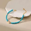 Strand Summer Boho Blue Natural Stone kralen onregelmatige metalen kubussen Charmes Healing Protection armband voor vrouwen strandjuwelen