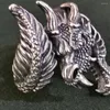 Clusterringen Solid 925 Sterling Silver Men Domineering Dragon Wrap Open verstelbare ring A1892